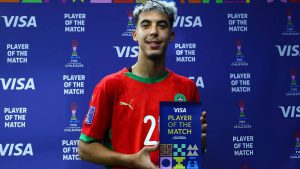 زابيري يتوج بجائزة رجل مباراة المغرب ضد كوريا الجنوبية في مونديال الشباب