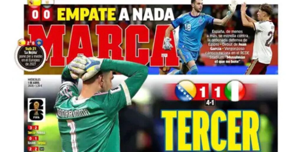 إخفاق إيطاليا يتصدر الصحف العالمية بعد الفشل المونديالي