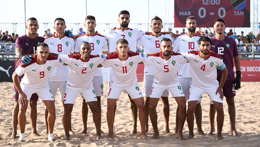 المنتخب المغربي لكرة القدم الشاطئية ينهي تدريباته لمواجهة ليبيا غداً الجمعة